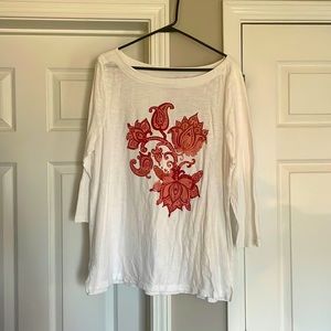 Loft Outlet Long Sleeve Printed Tee size extra large, like new
